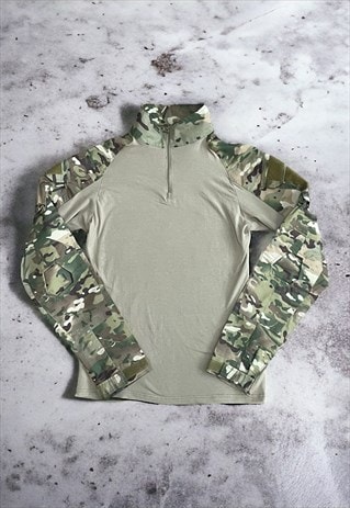 Men's Y2K Camo Print Quarter Zip Top