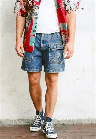 VINTAGE DENIM CARGO SHORTS