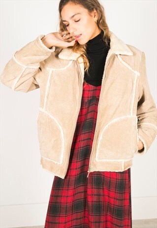 VINTAGE 80S WINTER SHEEPSKIN COAT / R050