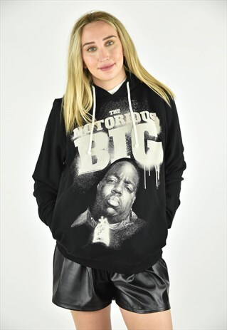 VINTAGE 90'S H&M BLACK HOODIE SWEATSHIRT SIZE SM