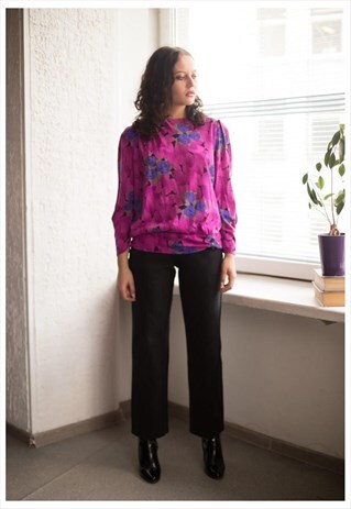 VINTAGE 80'S PURPLE PATTERNED TOP