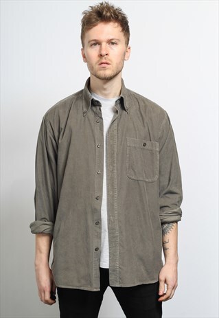 VINTAGE CORDUROY CORD SHIRT GREY