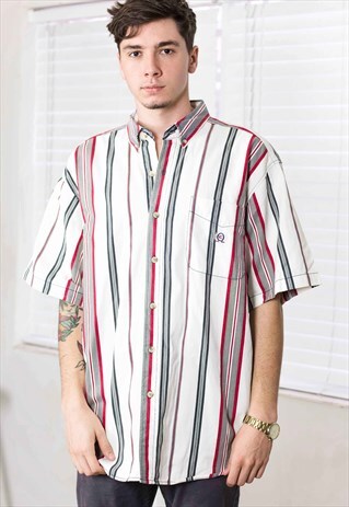 VINTAGE COLISEUM REGATTA STRIPED SHIRT LOGO 90S XL 12.4