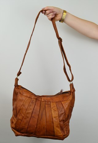ROUCHED TAN HANDBAG