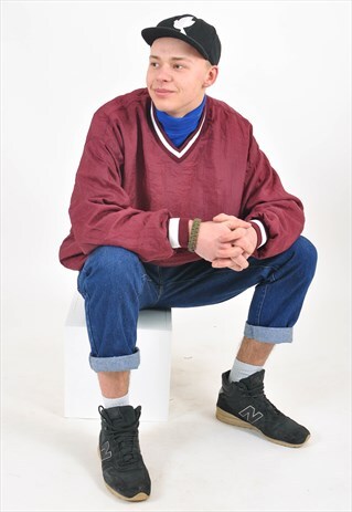VINTAGE OVERHEAD SHELL JACKET IN MAROON