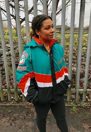 VINTAGE NFL MIAMI DOLPHINS PRO SPORT STARTER JACKET COAT