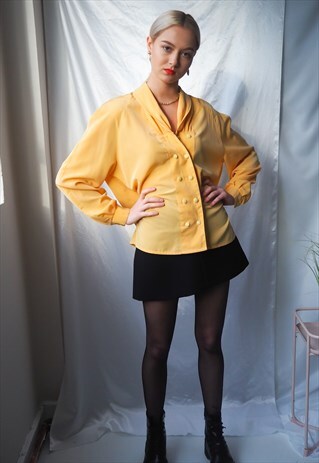 VINTAGE REVIVAL 1980'S DOUBLE BREASTED BUTTON UP BLOUSE