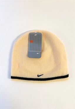 Vintage Nike Beanie Hat Cream