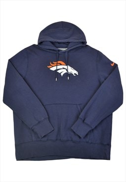Vintage Nike NFL Denver Broncos Hoodie Sweatshirt Navy XL