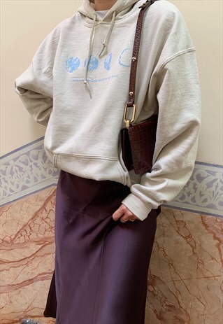 OVERSIZED NATURAL HOODIE SWEATSHIRT MOON PHASE