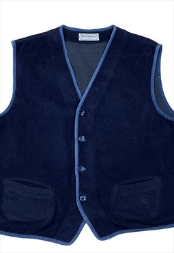 Navy burberrys full button up vest