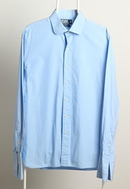 Vintage Polo Ralph Lauren Long Sleeve Cuff Shirt Blue