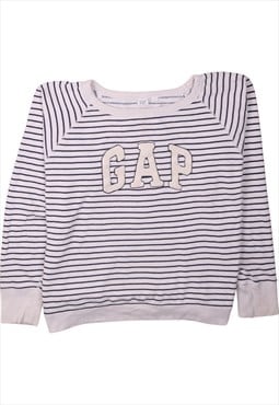 Vintage 90's Gap Sweatshirt Spellout Crew Neck White Large