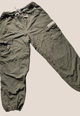 Vintage Abercrombie and Fitch khaki cargo jogging pants y2k