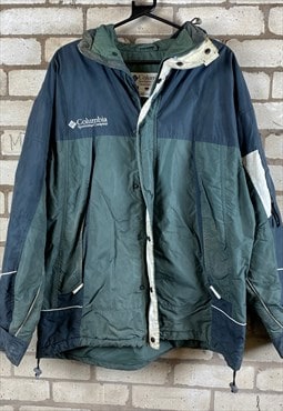 Green and Grey Columbia Raincoat Men's Large