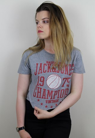 VINTAGE GREY BASKETBALL CROP TOP