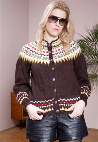 VINTAGE, VERY WARM, SNAZZY FAIRY ISLE STYLE CARDIGAN