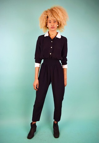 VINTAGE 80'S SHIRT-STYLE JUMPSUIT