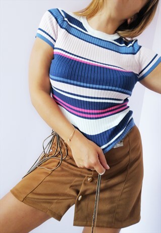 VINTAGE 90'S STRIPED KNIT MINIMALIST TOP