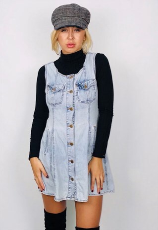 VINTAGE 90S BUTTON UP DENIM DRESS