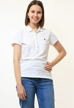 Ralph Lauren White Classic Short Sleeve Polo Tshirt M 4739