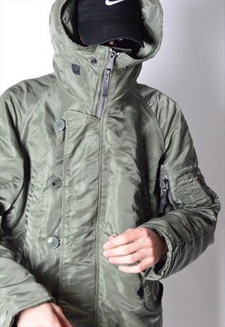 ALPHA INDUSTRIES KHAKI GREEN PARKA WINTER COAT