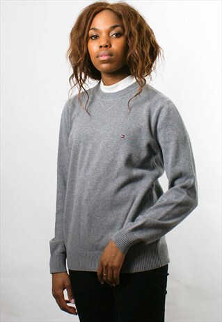 TOMMY HILFIGER ROUND NECK GREY SWEATSHIRT JUMPER