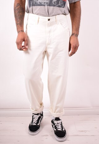 ARMANI MENS VINTAGE TROUSERS W33 L34 WHITE 90S