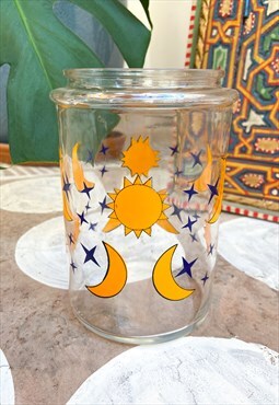 Vintage 90's Sun & Moon Glass Jar