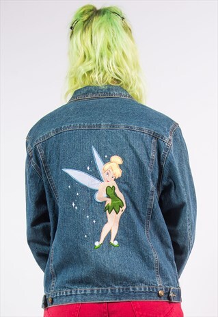 VINTAGE 90'S TINKERBELL EMBROIDERED DENIM JACKET