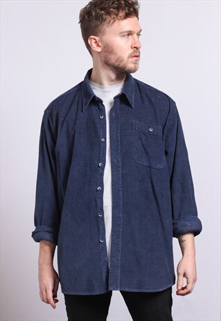VINTAGE CORDUROY SHIRT BLUE