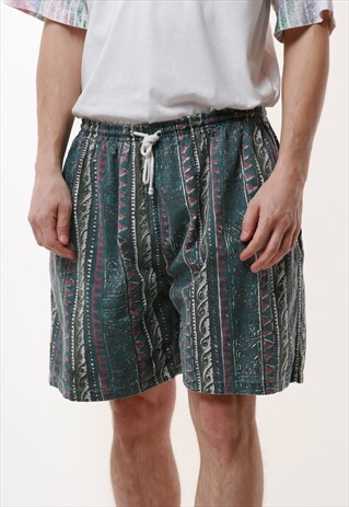 90S VINTAGE COTTON MONSIEL ABSTRACT SUMMER SHORTS 17163