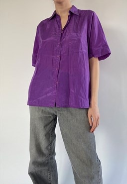 Vintage 80's Purple Blouse Size 10/12