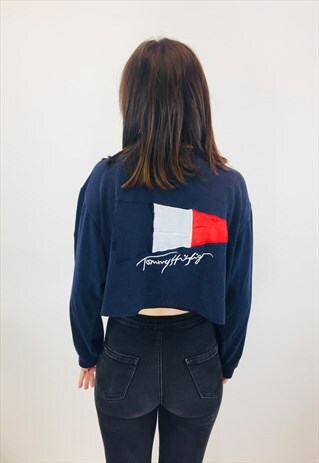 TOMMY HILFIGER FLAG CROPPED EMBROIDERED POLO