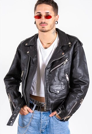 VINTAGE 80S LEATHER JACKET / S6940