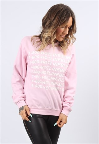 SWEATSHIRT JUMPER NUMBER HOTLINE LOGO PRINT UK 10 (C8CV)
