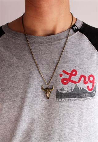 BRONZE RAMS SKULL NECKLACE