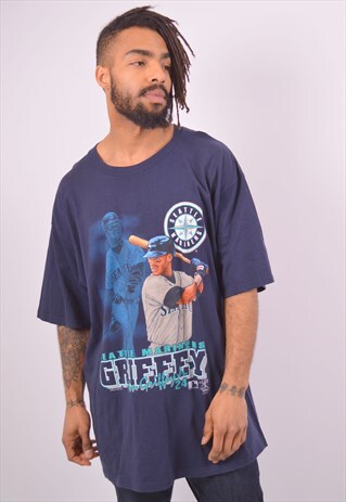 VINTAGE LEE SEATLE MARINERS T-SHIRT TOP NAVY BLUE