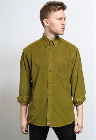 VINTAGE CORDUROY CORD SHIRT GREEN