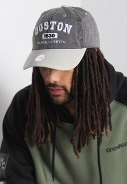 Vintage Boston Tourist Baseball Cap Grey