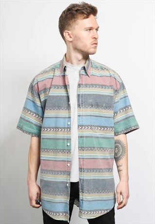 VINTAGE AZTEC PATTERNED SHIRT