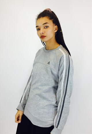ADIDAS CLASSIC 3 STRIPE EMBOIRDERED SWEATSHIRT