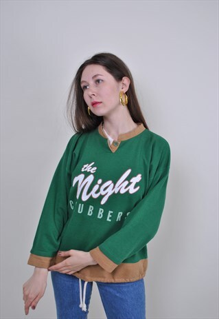 90S RAVE SWEATSHIRT, VINTAGE GREEN SPORT PULLOVER