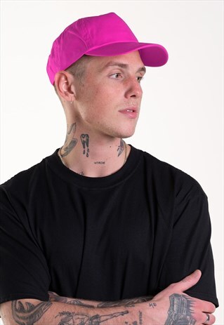 ESSENTIAL BLANK BASEBALL HAT CAP - FUCHSIA NEON PINK