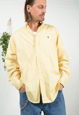 Vintage 90s Ralph Lauren Shirt in yellow with logo