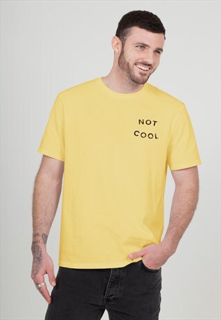 YELLOW T-SHIRT WITH NOT COOL PRINT
