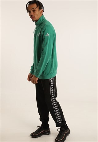 VINTAGE ADIDAS 1/4 ZIP EMBROIDERED LOGO SWEATSHIRT