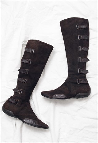 Vintage Y2K Why Not Leather Boots in Brown