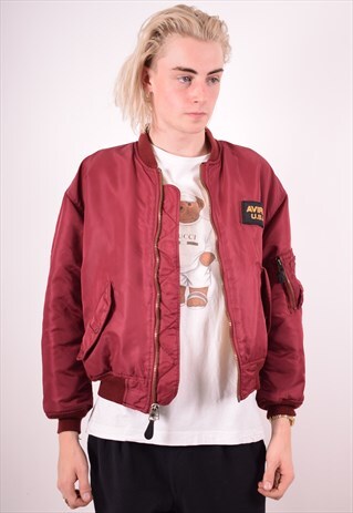 AVIREX MENS VINTAGE REVERSIBLE BOMBER JACKET SMALL 90S