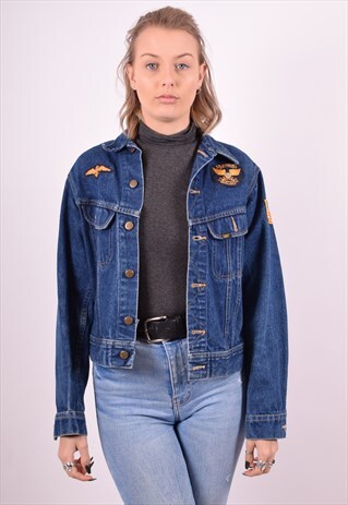 LEE WOMENS VINTAGE DENIM JACKET MEDIUM BLUE 90S